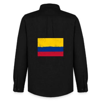 Flag of Colombia - Men's Oxford Shirt by Stanley/Stella - black - Back - AI Model Male 185 dark (185cm)