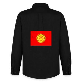 Flag of Kyrgyzstan - Men's Oxford Shirt by Stanley/Stella - black - Back - AI Model Male 185 dark (185cm)