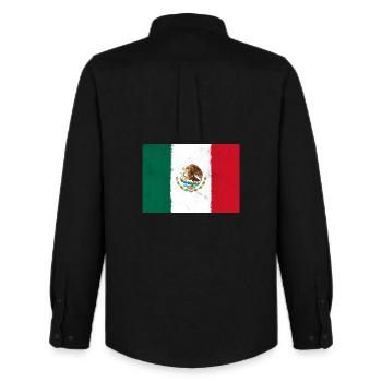 Flag of Mexico - Men's Oxford Shirt by Stanley/Stella - black - Back - AI Model Male 185 dark (185cm)