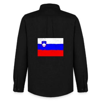 Flag of Slovenia - Men's Oxford Shirt by Stanley/Stella - black - Back - AI Model Male 185 dark (185cm)