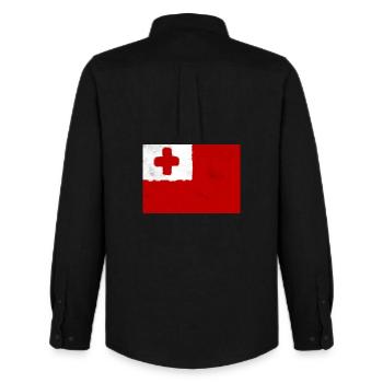 Flag of Tonga - Men's Oxford Shirt by Stanley/Stella - black - Back - AI Model Male 185 dark (185cm)