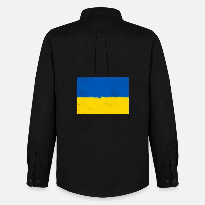 Flagge der Ukraine - Männer Oxford Hemd von Stanley/Stella - Schwarz