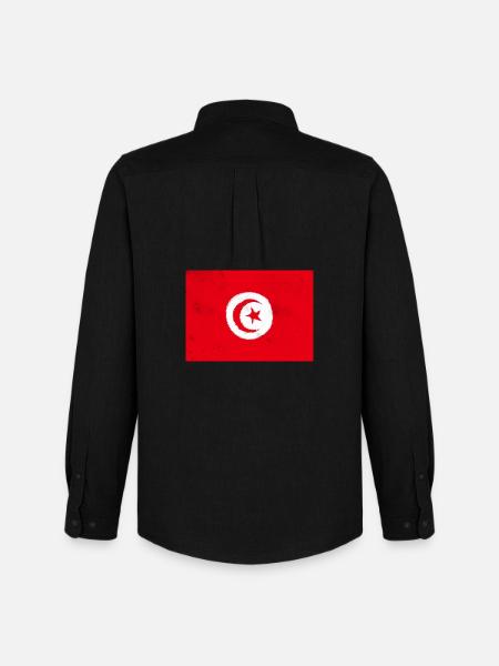 Flag of Tunisia - Men's Oxford Shirt by Stanley/Stella - black