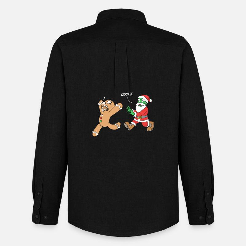 Lebkuchen Weihnachten Lebkuchenmann Gingerbread - Männer Oxford Hemd von Stanley/Stella - Schwarz