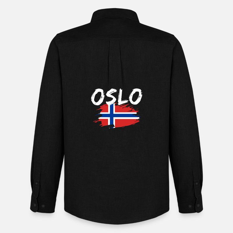 Oslo Norwegen - Männer Oxford Hemd von Stanley/Stella - Schwarz
