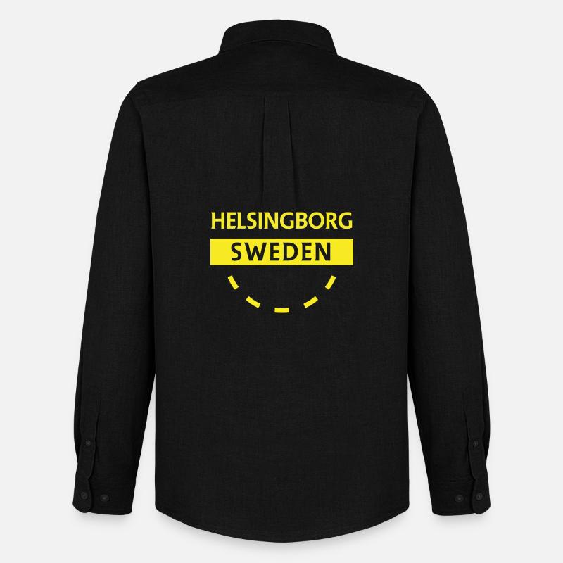 Helsingborg Schweden Aufnäher - Männer Oxford Hemd von Stanley/Stella - Schwarz
