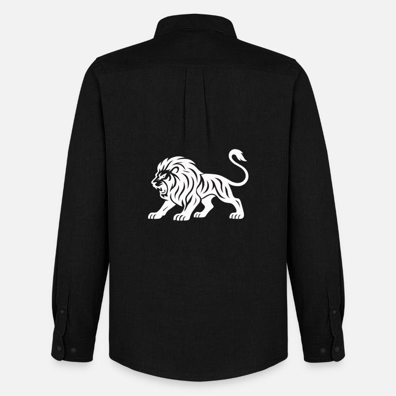 Tiger Silhouette  - Männer Oxford Hemd von Stanley/Stella - Schwarz