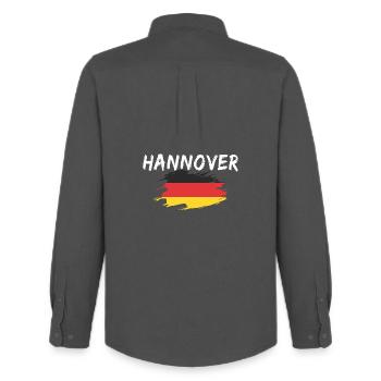 Hannover Deutschland Flagge - Männer Oxford Hemd von Stanley/Stella - Anthrazit - Hinten - AI Model Male 185 dark (185cm)