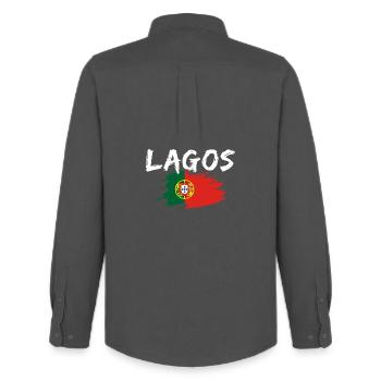 Drapeau de Lagos Portugal - Chemise Oxford homme Stanley/Stella - charbon - Dos - AI Model Male 185 dark (185cm)