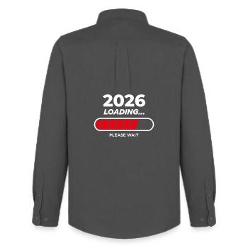 2026 Loading - Men's Oxford Shirt by Stanley/Stella - anthracite - Back - AI Model Male 185 dark (185cm)