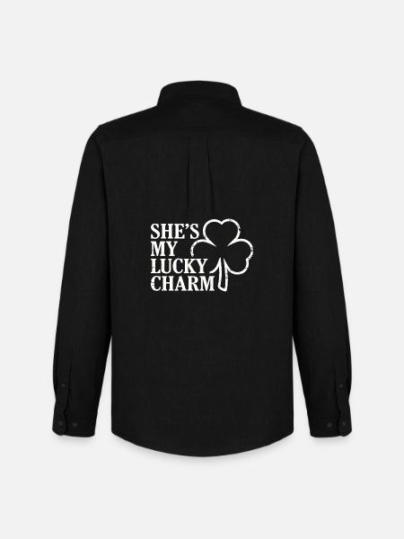 C’est mon trèfle porte-bonheur - Chemise Oxford homme Stanley/Stella - noir