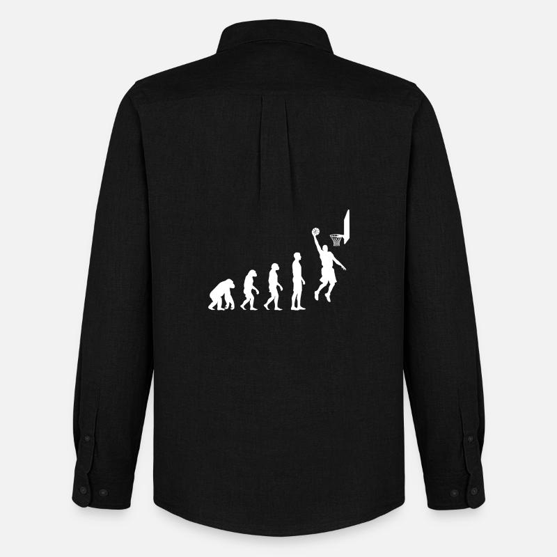 Basketball Dunk Evolution Motiv - Männer Oxford Hemd von Stanley/Stella - Schwarz