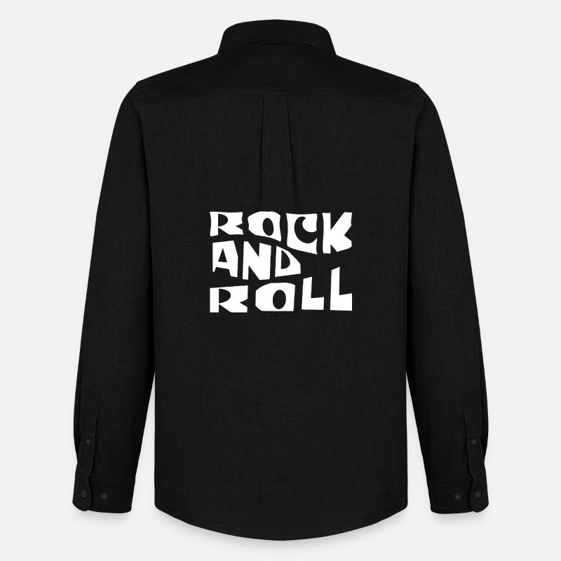 Rock'n'Roll Retro-Typografie - Männer Oxford Hemd von Stanley/Stella - Schwarz
