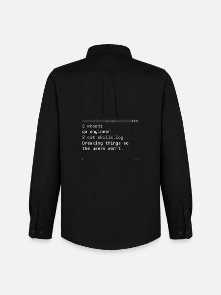 QA Engineer Terminal Design - IT Gift - Männer Oxford Hemd von Stanley/Stella - Schwarz