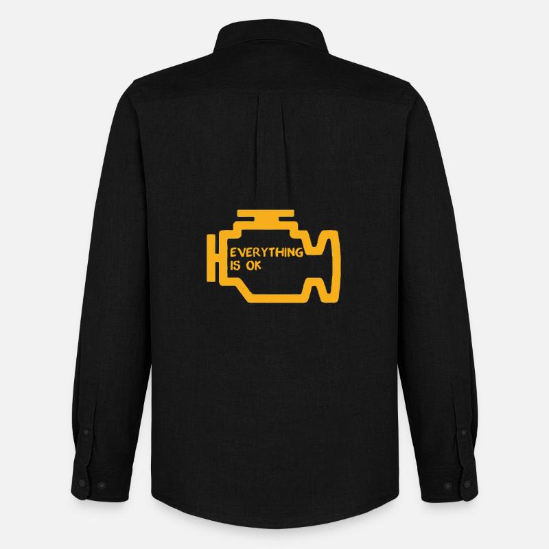 Check Engine Light - Men's Oxford Shirt by Stanley/Stella - black
