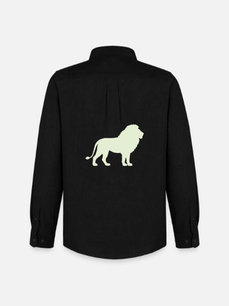 Lion Silhouette Vert Pastel - Chemise Oxford homme Stanley/Stella - noir