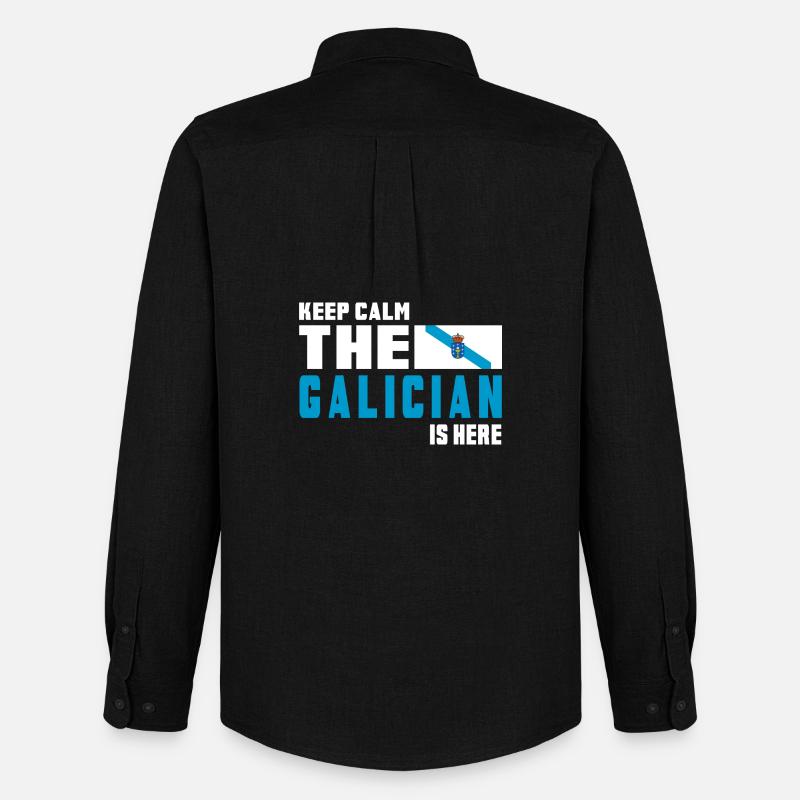 Keep calm Galicien Flaggen Design - Männer Oxford Hemd von Stanley/Stella - Schwarz