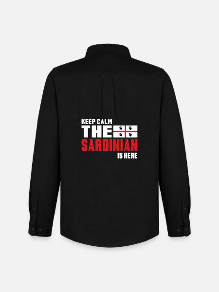 Keep Calm Sardinia flag design - Men's Oxford Shirt by Stanley/Stella - black