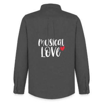 Musical Love Theater Drama Broadway Gift - Men's Oxford Shirt by Stanley/Stella - anthracite - Back - AI Model Male 185 dark (185cm)