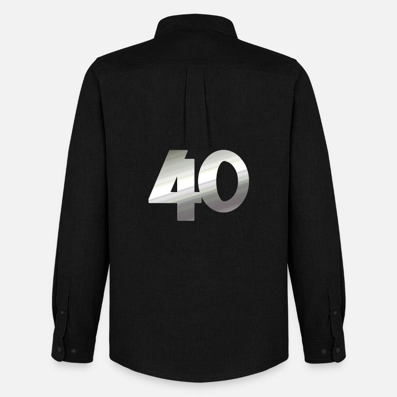 geschenk, 40 metallisch - Männer Oxford Hemd von Stanley/Stella - Schwarz