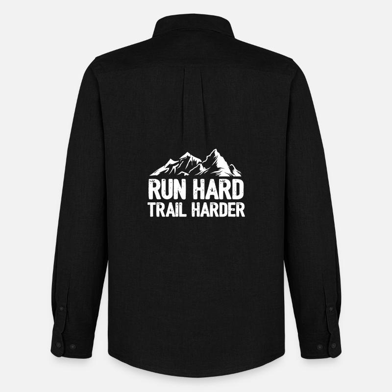 Lauf hart. Härterer Trail - Männer Oxford Hemd von Stanley/Stella - Schwarz