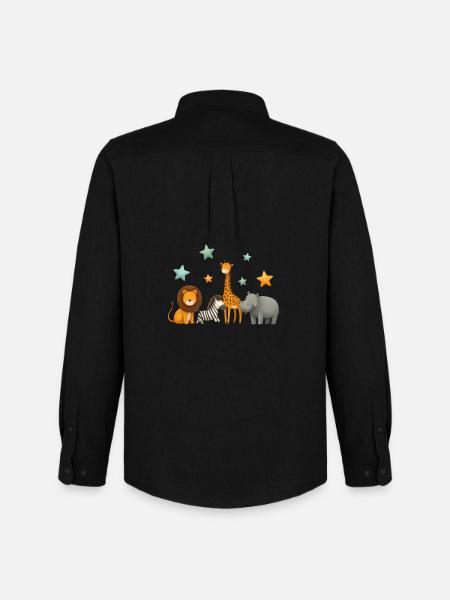 African Animals - Men's Oxford Shirt by Stanley/Stella - black