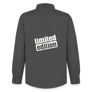 Limited edition - Men's Oxford Shirt by Stanley/Stella - anthracite - Back - AI Model Male 185 dark (185cm)