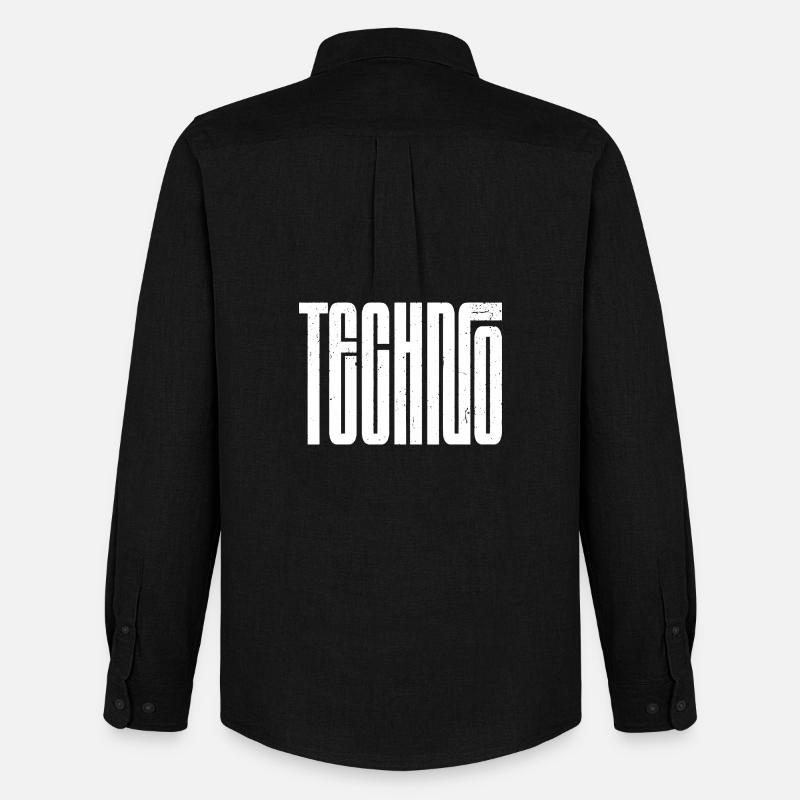 Techno Bold Retro Typography - Men's Oxford Shirt by Stanley/Stella - black