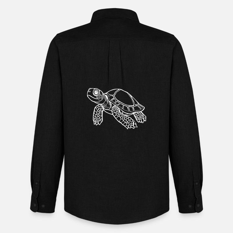 Schildkröten Schildkröten - Männer Oxford Hemd von Stanley/Stella - Schwarz