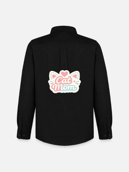 Motif pastel de maman chat - Chemise Oxford homme Stanley/Stella - noir