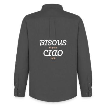 Bisous et Puis Ciao - Chemise Oxford homme Stanley/Stella - charbon - Dos - AI Model Male 185 dark (185cm)