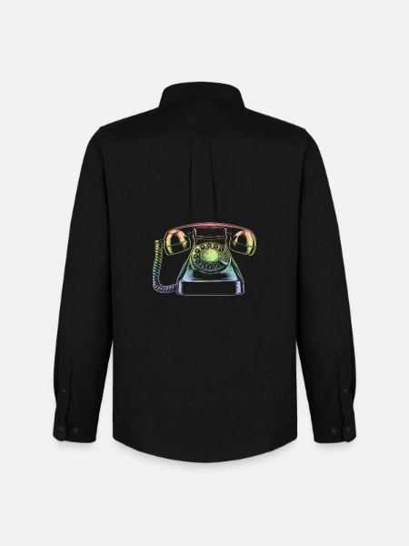 téléphone - Chemise Oxford homme Stanley/Stella - noir