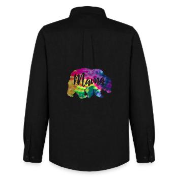 Mama Bear Tie Dye Batik Bear - Men's Oxford Shirt by Stanley/Stella - black - Back - AI Model Male 185 dark (185cm)