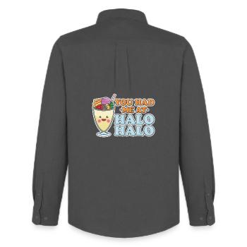 You Had Me At Halo Halo Filipino Dessert Graphic - Männer Oxford Hemd von Stanley/Stella - Anthrazit - Hinten - AI Model Male 185 dark (185cm)