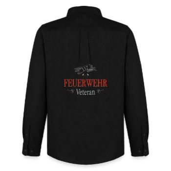 Feuerwehr Veteran 112 Banner - Männer Oxford Hemd von Stanley/Stella - Schwarz - Hinten - AI Model Male 185 dark (185cm)