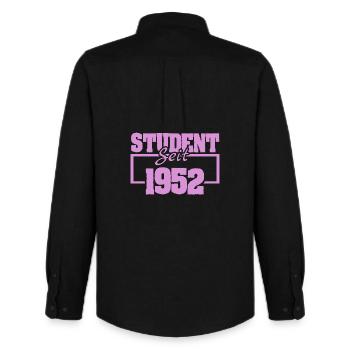 Student Self 1952 Vintage Print - Chemise Oxford homme Stanley/Stella - noir - Dos - AI Model Male 185 dark (185cm)