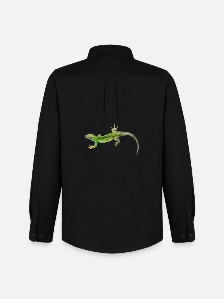 Gecko Green Pattern - Men's Oxford Shirt by Stanley/Stella - black