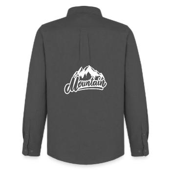 skiing, skiing, skiing - Men's Oxford Shirt by Stanley/Stella - anthracite - Back - AI Model Male 185 dark (185cm)