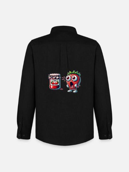 Funny strawberry jam design - Men's Oxford Shirt by Stanley/Stella - black