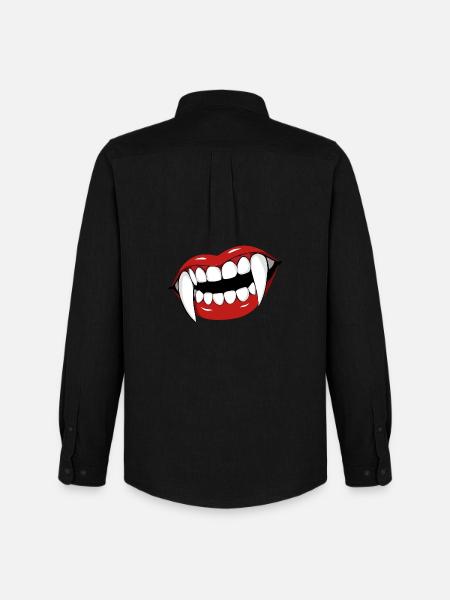 Vampire Lips Pop Art Halloween Party - Men's Oxford Shirt by Stanley/Stella - black