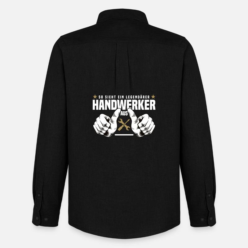 Handwerker - Männer Oxford Hemd von Stanley/Stella - Schwarz
