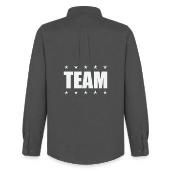 Team with stars - Men's Oxford Shirt by Stanley/Stella - anthracite - Back - AI Model Male 185 dark (185cm)
