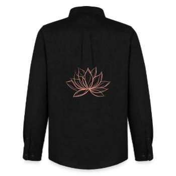 lotus flower - Men's Oxford Shirt by Stanley/Stella - black - Back - AI Model Male 185 dark (185cm)