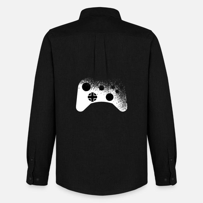 Splatter - Controller Muster für Gamer cool - Männer Oxford Hemd von Stanley/Stella - Schwarz