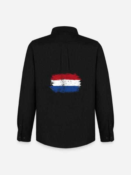 Dutch Flag Brush Stroke - Men's Oxford Shirt by Stanley/Stella - black