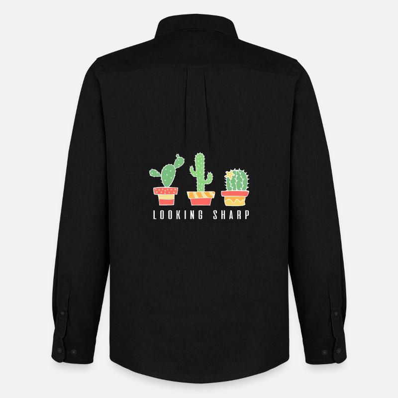 Looking Sharp Cactus - Men's Oxford Shirt by Stanley/Stella - black