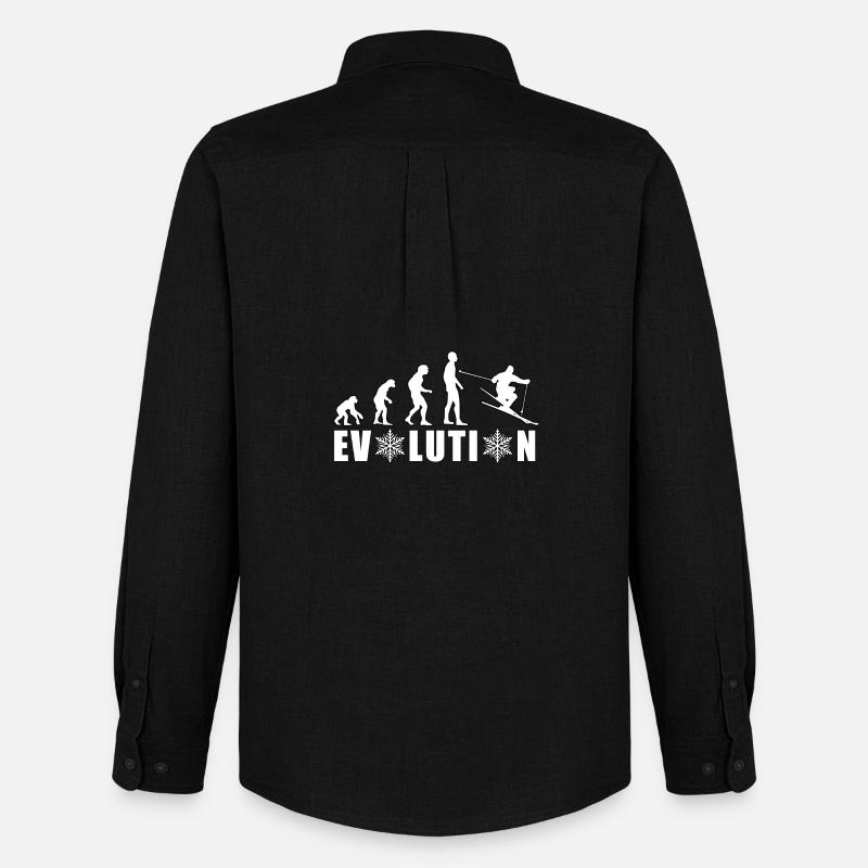 EVOLUTION Ski Winter Geschenk Weihnachtsgeschenk - Männer Oxford Hemd von Stanley/Stella - Schwarz