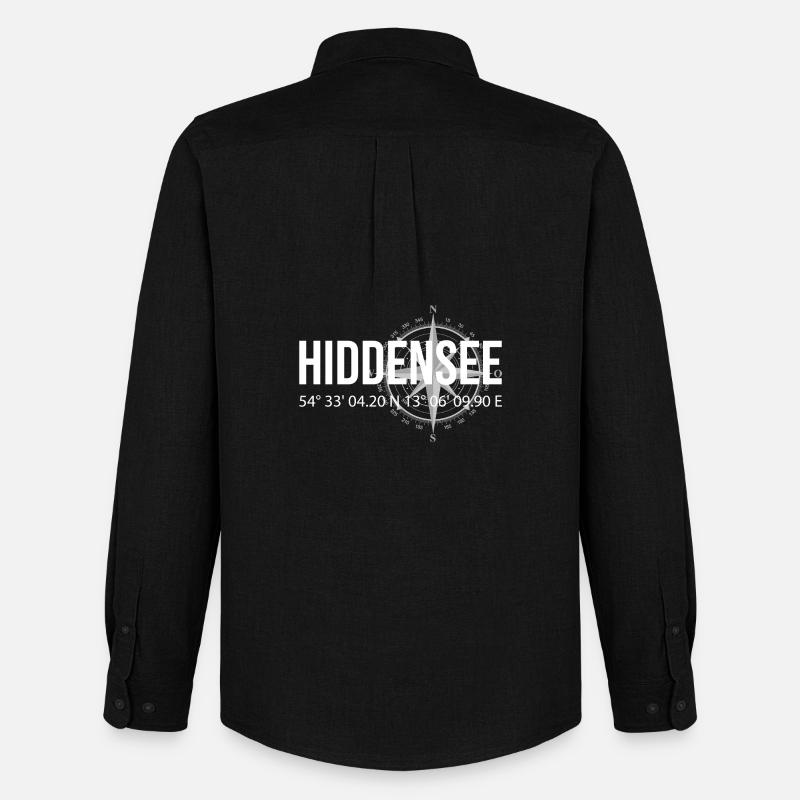 Koordinaten Hiddensee - Männer Oxford Hemd von Stanley/Stella - Schwarz
