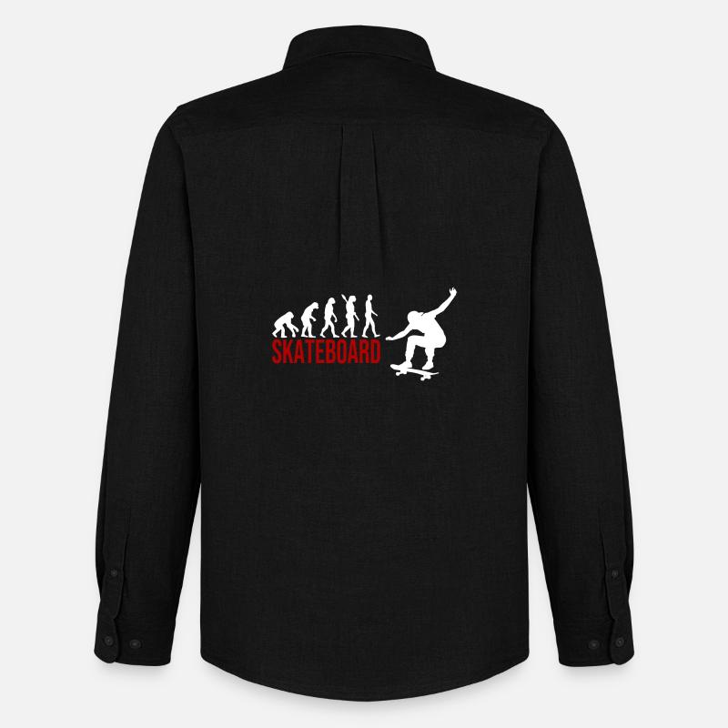 Evolution Skateboard - Männer Oxford Hemd von Stanley/Stella - Schwarz