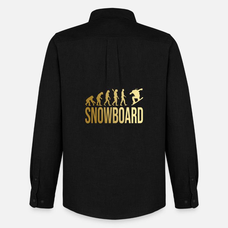 Evolution Snowboard - Männer Oxford Hemd von Stanley/Stella - Schwarz